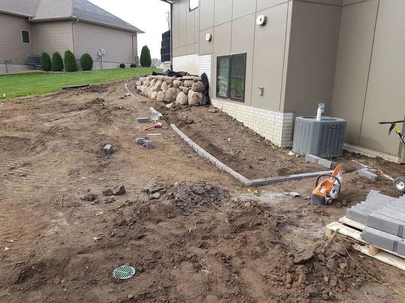 Drainage and French drains job in the Bever Park neighborhood of Cedar Rapids